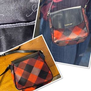 Vera Bradley buffalo Plaid  Small Shoulder Bag/ Cross Body Red And Black Vintage